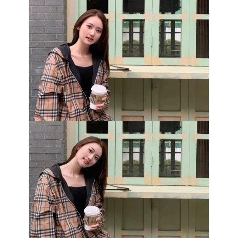 Kids 格子夹克 米色