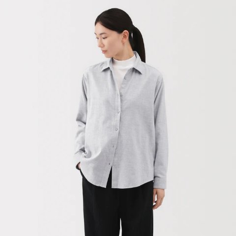 法兰绒长袖衬衫