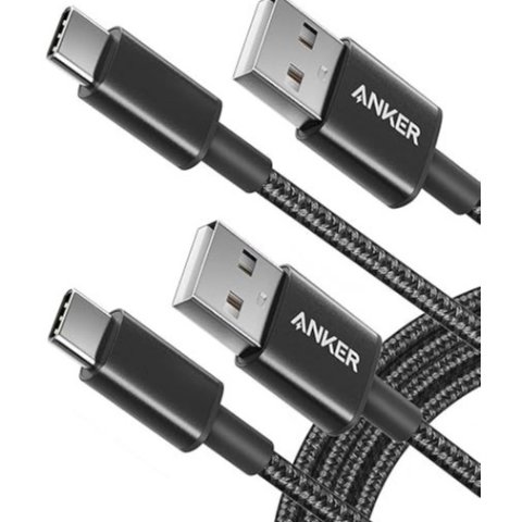 Anker USB-C 充电线 2条装 尼龙编织耐用 6ft