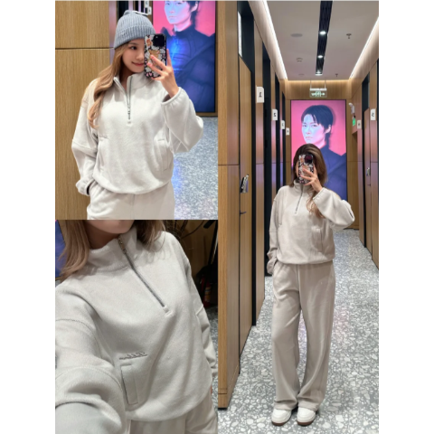 Plush 半拉链绒面卫衣