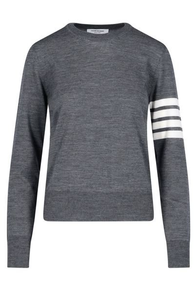 4-Bar 羊毛条纹针织衫