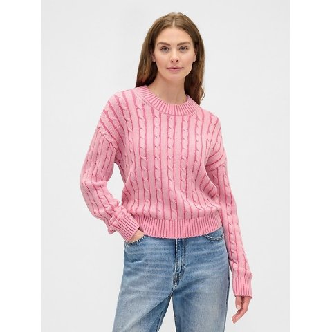 麻花圆领休闲毛衣