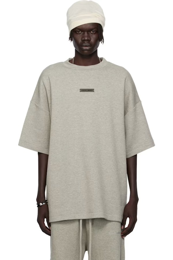 Gray Pique 圆领T恤 90s版型