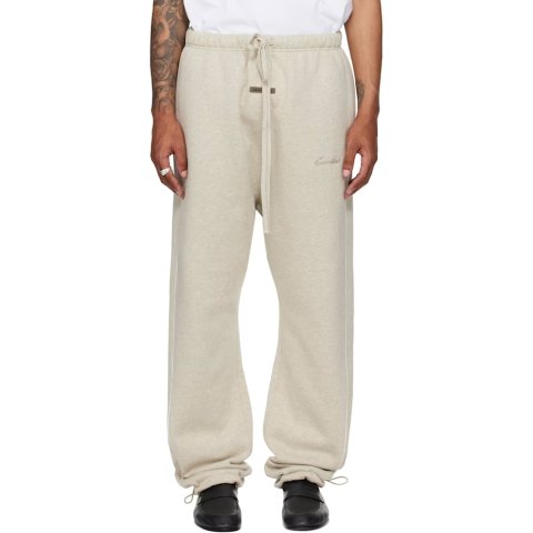 Relaxed Fleece 米色束脚裤