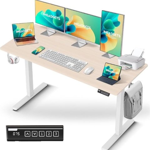 IMGadgets 电动升降桌 55×24"，第6代静音电机，久坐党自救从这张桌开始