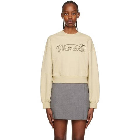 米色 Cursive Logo 套头衫