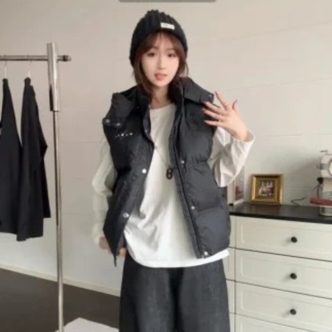 Logo 印花连帽马甲