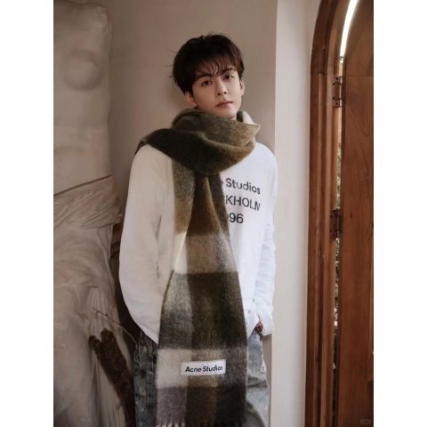 Checked 流苏围巾