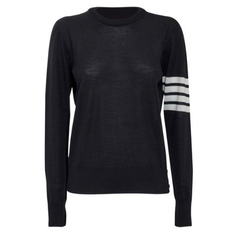 4-Bar 罗纹针织圆领毛衣