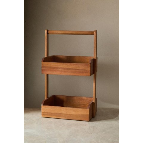 金合欢木储物提篮