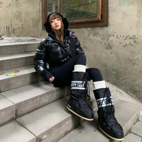 Icon 标志印花系带靴