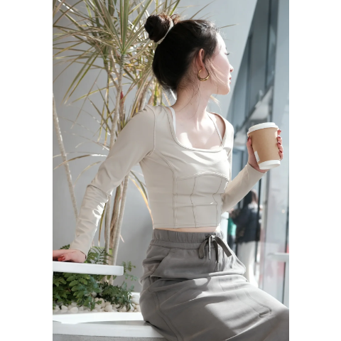 Nulu 腰拼接长袖