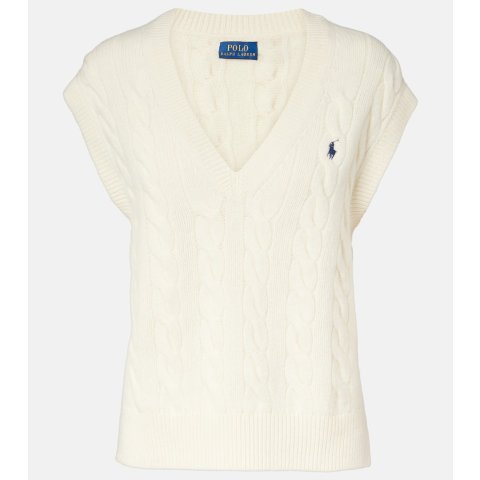 Cable-knit 羊毛羊绒背心