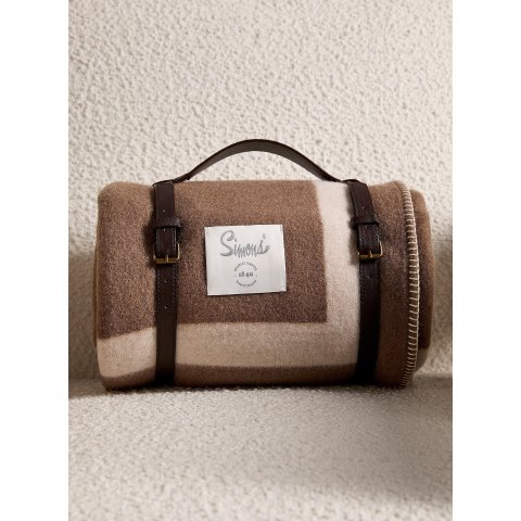 纯羊毛拼色毯 130×170cm