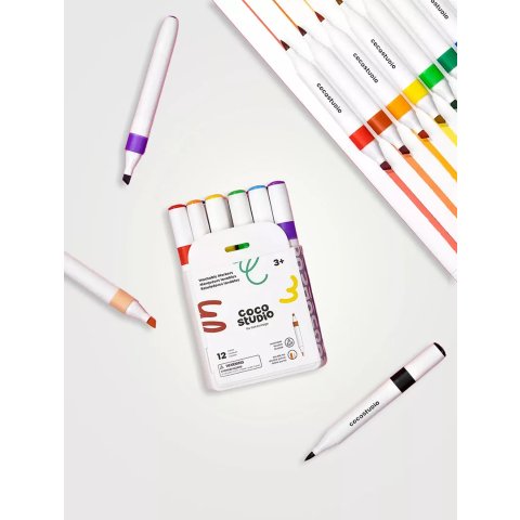 Coco Village 双头可水洗彩笔 12色