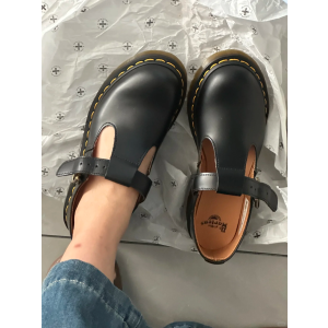 Dr. Martens37码还有货！拉腿效果绝了！Polley 光滑皮玛丽珍乐福鞋