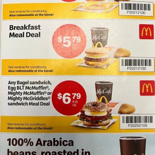🍟麦当劳coupon回归❗早餐仅$5的G...