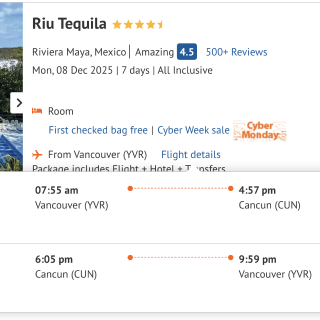 坎昆7天全包只要$1215！直飞机票＋酒...