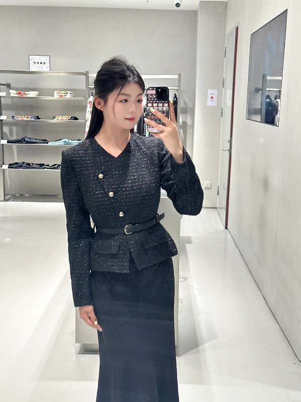 Boucle 不对称中长裙