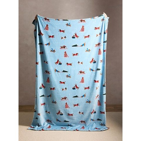 腊肠犬圣诞毛毯 130x180cm