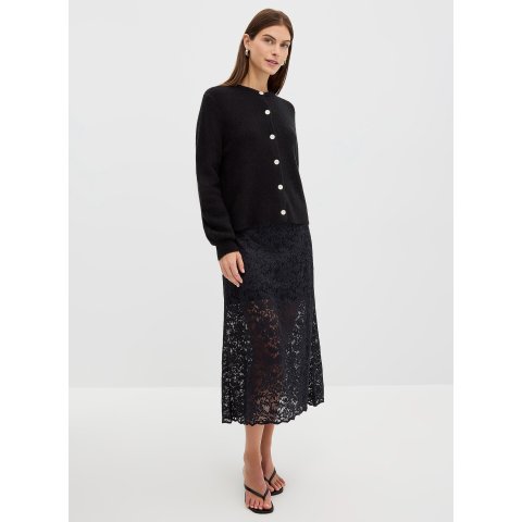 Iridescent 纽扣绒毛开衫