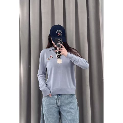 Blue 拼接针织 POLO衫