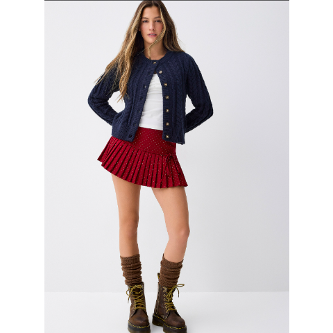 厚款麻花针织开衫 3色可选 有圣诞酒红色