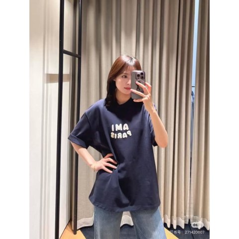 Ami Paris 棉质T恤 藏青色