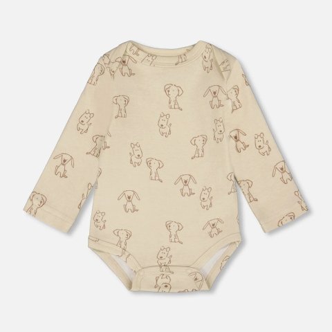 Organic Cotton 小狗印花连体衣 米色