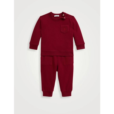 Waffle-Trim 长袖卫衣裤套装