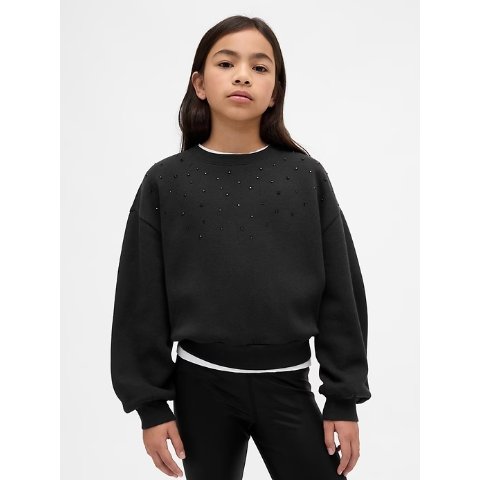 大童水钻蝙蝠袖卫衣