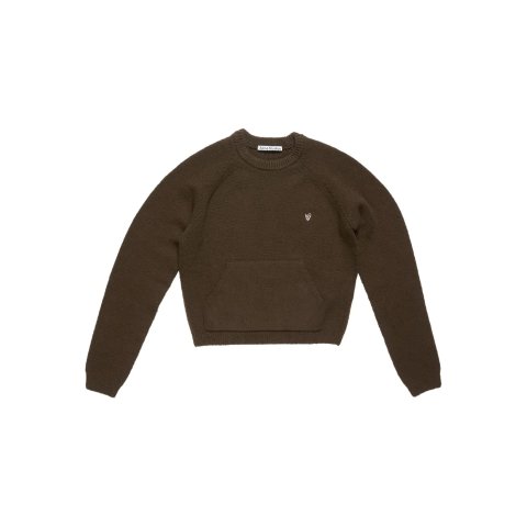 插肩袖口袋毛衣