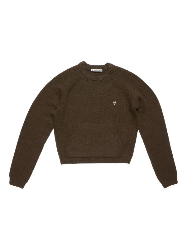 插肩袖口袋毛衣