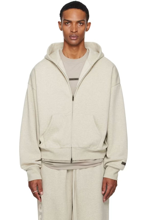Classic 经典拉链连帽卫衣 米色
