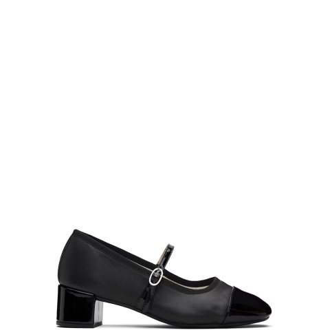 Georgiana 45 黑色玛丽珍高跟鞋