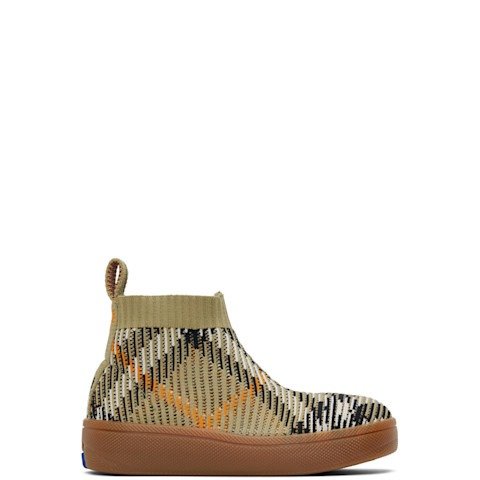 Beige 格子童袜鞋