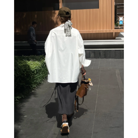 Lululemon男友白衬衫 oversizeCommission 长袖衬衫 口袋款