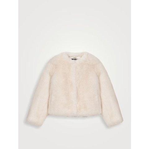 Faux 短款仿毛皮外套