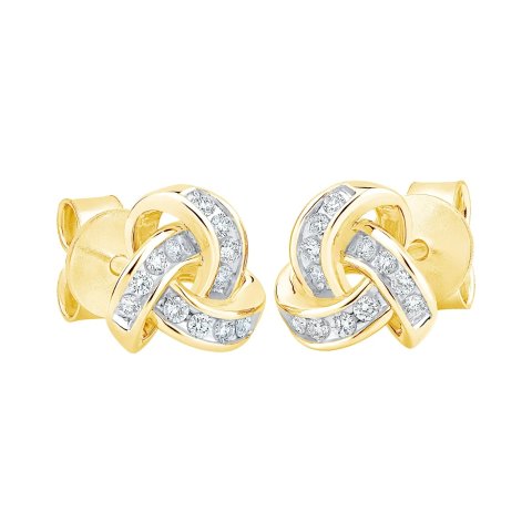 Brilliant 钻石结耳环 0.15克拉