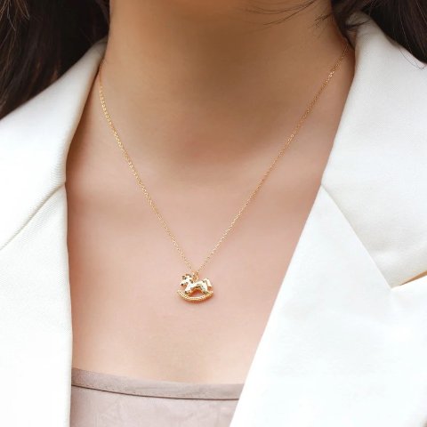 摇摇马吊坠项链