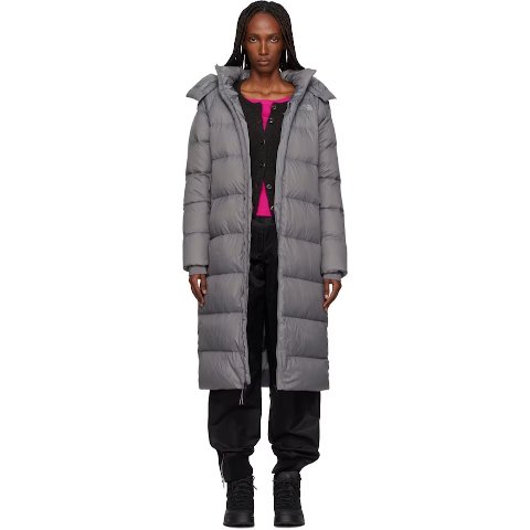 Gray City 长款连帽羽绒服