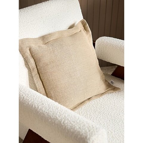 纯亚麻荷叶边抱枕 45x45cm