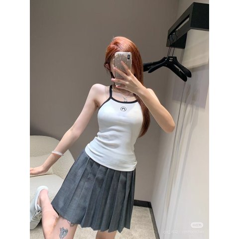 Marine SerreWhite Moon Logo无袖背心