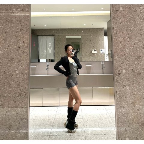 Wool-Blend 麻花长腿套