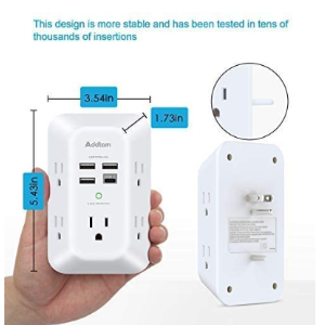 Addtam 多口电源墙插板 |5口+4USB 一家都能用