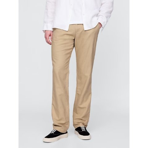 Gap棉麻混纺男士休闲裤