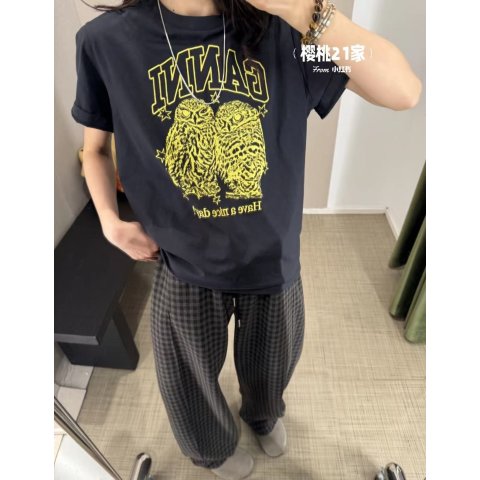 GanniBasic Jersey 猫头鹰T恤 黑色