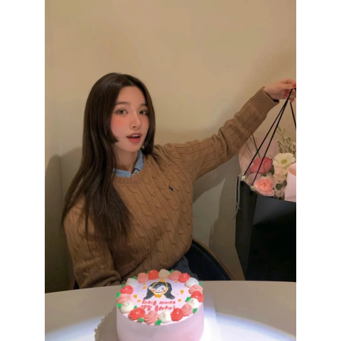 Cable-Knit 棉毛衣 米色