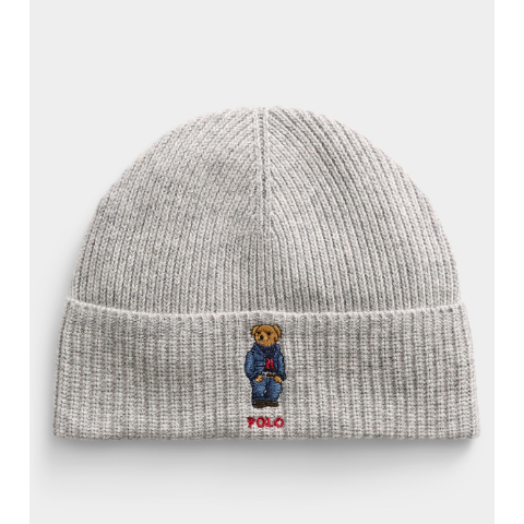 小熊刺绣针织帽