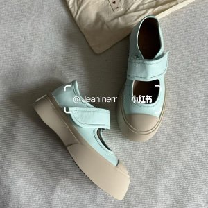 MarniPablo 奶蓝玛丽珍魔术贴鞋白鹿同款